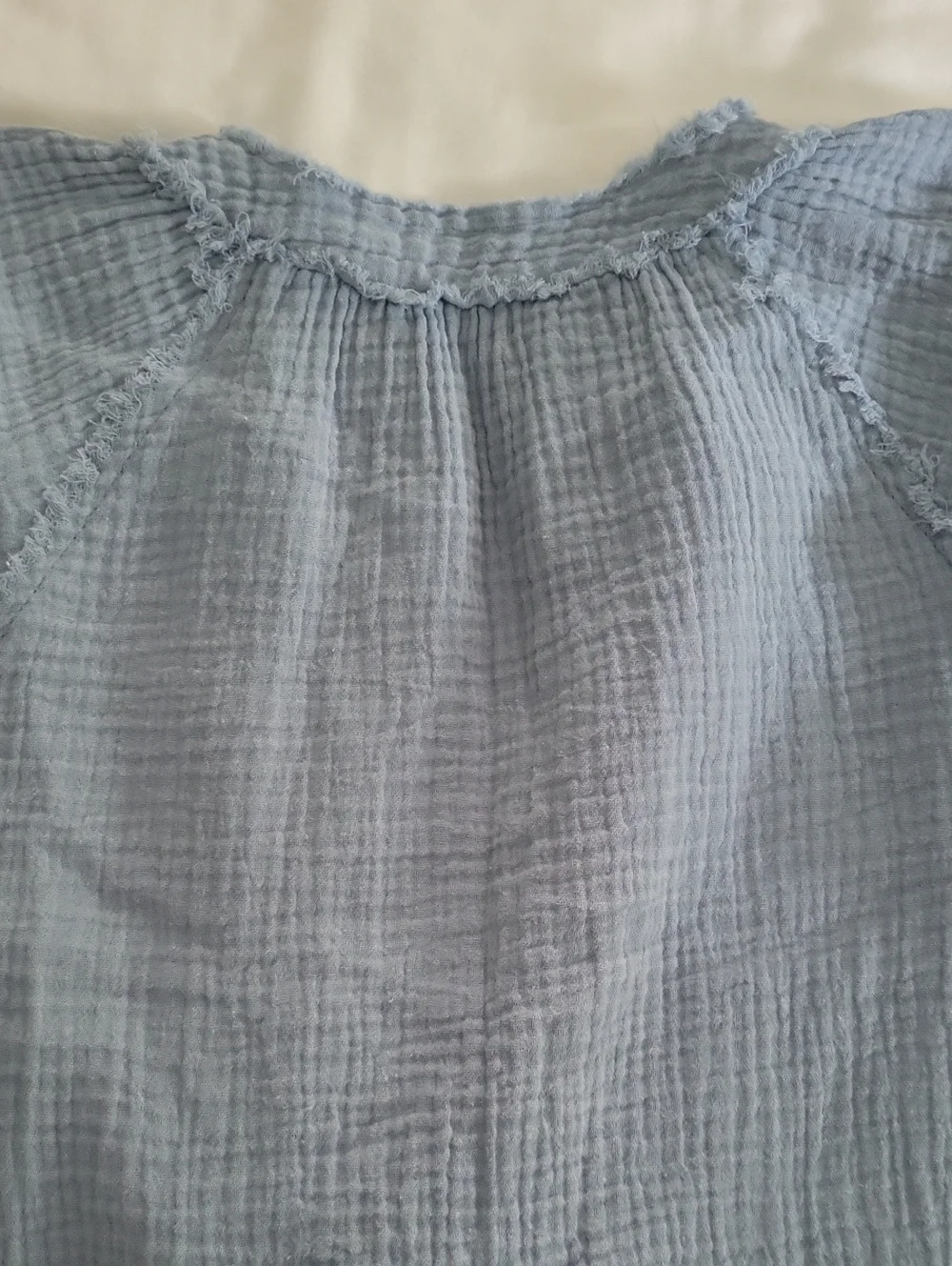 dylan Sun-washed Jolie Top Soft Cotton Gauze V-Neck XS  Vintage Blue